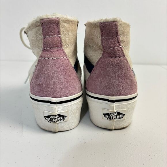 Vans Sk8-hi Tapered Stackform Sneakers Sherpa Lined Color-block Suede Womens 5 - Picture 3 of 14